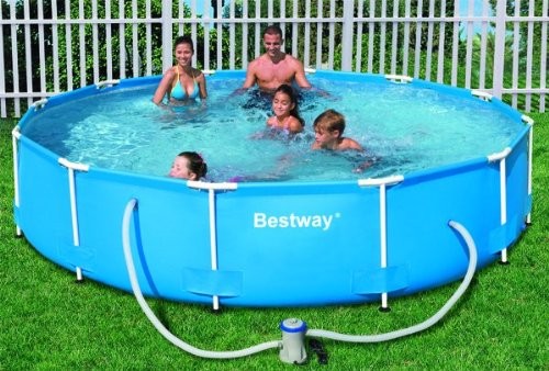 Bestway 12-Foot by 30-Inch Steel Pro Round Frame Pool Set ...