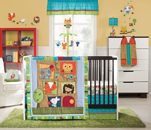 Kidsline Kids Line 4 Piece Crib Bedding Set Little Tree House