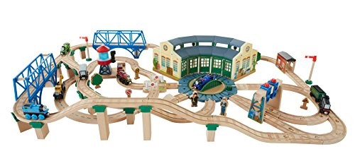 Fisher-Price Thomas the Train Wooden Railway Tidmouth Sheds Deluxe Set ...