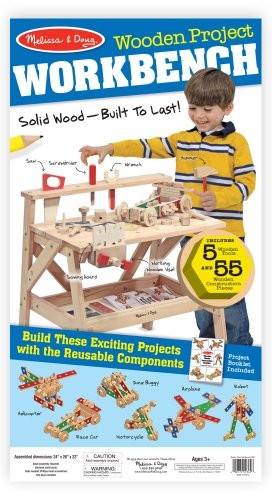 melissa & doug solid wood project workbench play building set