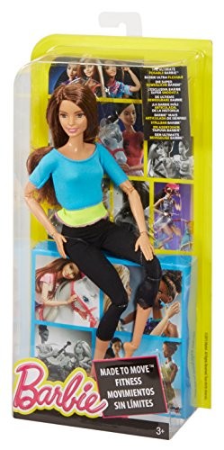 barbie made to move doll blue top