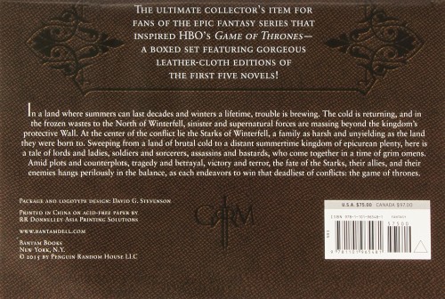 George R. R. Martin's A Game of Thrones Leather-Cloth Boxed Set (Song of  Ice and Fire Series): A Game of Thrones, A Clash of Kings, A Storm of  Swords, A Feast for