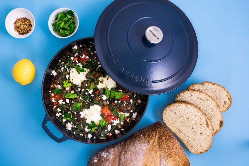 Chasseur Low Round Casserole Liquorice Blue 30cm Buy online