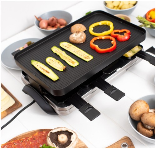 Swissmar Classic Raclette Grill - Cast Iron Red Reversible - 8 Person