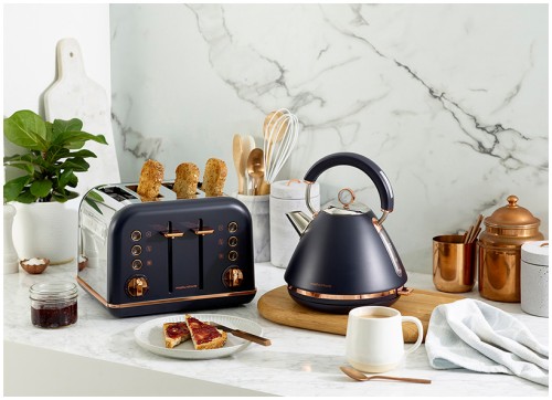 Morphy Richards Accents Rose Gold 4 Slice Toaster Midnight Blue Buy online at The Nile