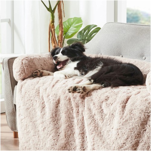 Charlie's Pet VIP Lush Faux Fur Bolster Sofa Protector Calming Dog Bed ...